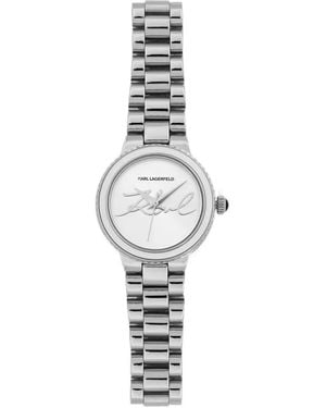 KARL LAGERFELD 28Mm Karl-Signature Link-Bracelet Watch - White
