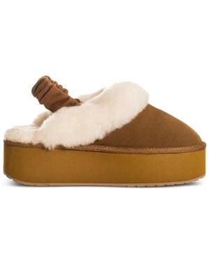 Birkenstock Open Toe Slippers - Brown