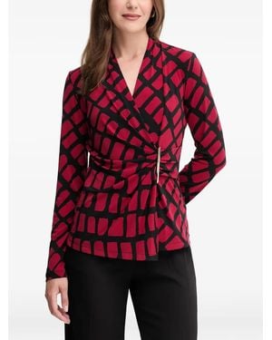 Joseph Ribkoff Geometric-Pattern Blouse - Red