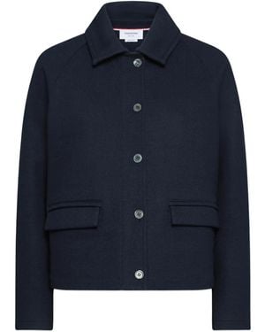 Thom Browne Double-Face Jacquard Jacket - Blue
