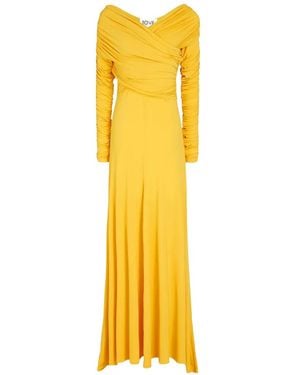 TOVE Aurelie Wrap-Effect Ruched Dress - Yellow