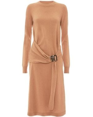 JW Anderson Buckled-Waist Knit Dress - Brown