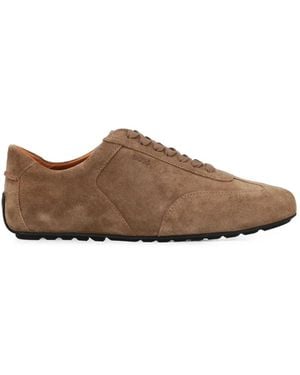 BOSS Suede Sneakers With Emed Logo - Brown