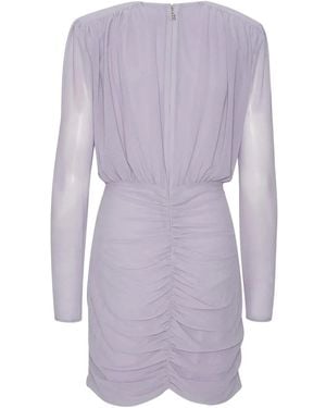 ROTATE BIRGER CHRISTENSEN Gathered Rose-Embellished Mini Dress - Purple