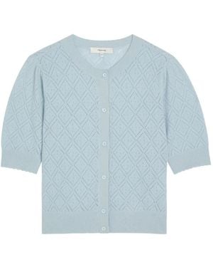 FRAME Diamond Knit Cardigan - Blue