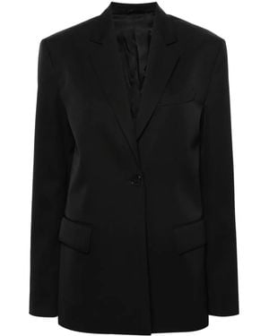 MODES GARMENTS Single-Breasted Wool Blazer - Black