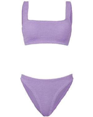 Hunza G Coverage Xandra Crinkle-Effect Bikini - Purple