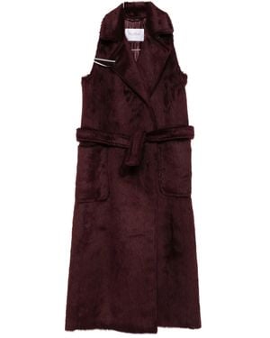 Max Mara ベルテッド ノースリーブコート - パープル