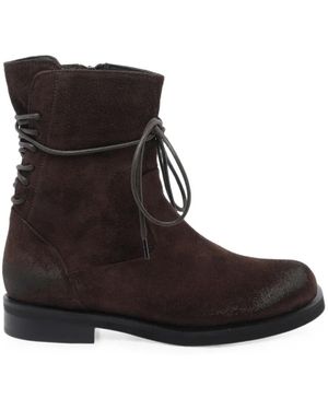 Poeve Arlo Lace-Up Ankle Boots - Black
