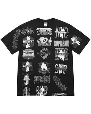 Supreme Flash Graphic-Print T-Shirt - Black