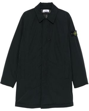 Stone Island Patch-Pocket Recycled-Polyester Coat - Black