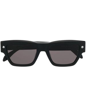 McQueen Alexander Mc Queen Eyewear Engraved-logo Square Sunglasses - Black