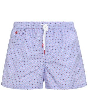 Kiton Micro-Pattern Swim Shorts - Purple