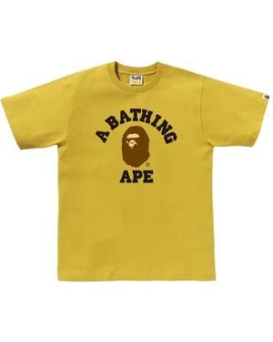 A Bathing Ape Logo T-Shirt - Yellow