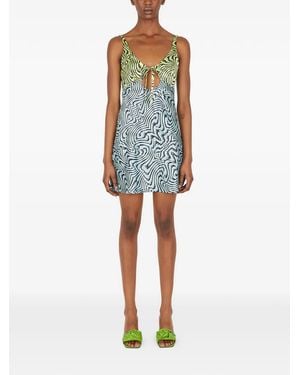 Maisie Wilen Cutout Pattern Dress - Blue