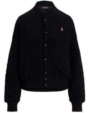 Polo Ralph Lauren Pony Cable-Knit Buttoned Cardigan - Black