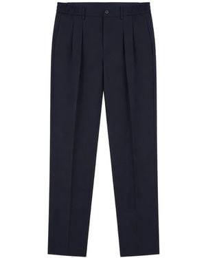 Tagliatore Pleated Elasticated-Waistband Trousers - Blue