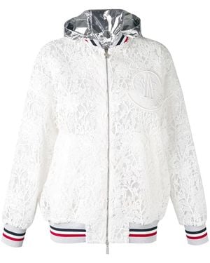 Moncler Embroidered hooded jacket - Bianco