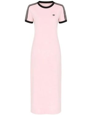 adidas Three-Stripe Midi Dress - Pink