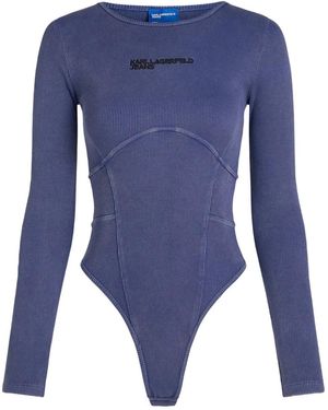 Karl Lagerfeld Langärmeliger Body - Blau