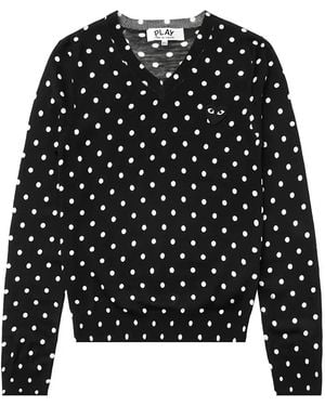 COMME DES GARÇONS PLAY Polka-Dot Knitted Jumper - Black
