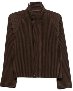 Homme Plissé Issey Miyake Plissé Raglan-Sleeve Jumper - Brown