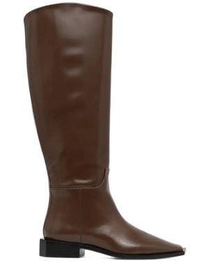 VANDA NOVAK Giselle Square-Toe Boots - Brown