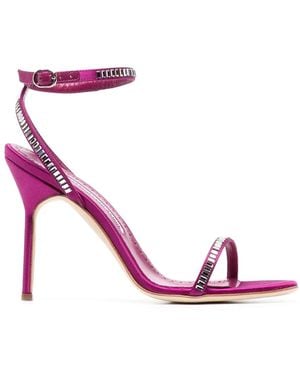 Manolo Blahnik 100Mm Studded Stiletto Sandals - Pink