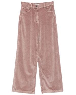 Peserico Corduroy Wide-Leg Trousers - Pink