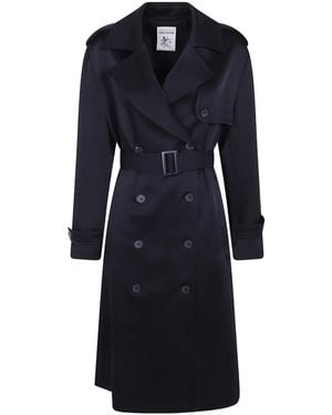Semicouture Trenchcoat Mit Gürtel - Blau