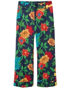 La DoubleJ Floral Trousers - White
