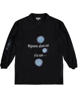 Yohji Yamamoto Sea-Motif Silk Shirt - Black