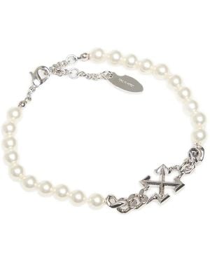 Off-White c/o Virgil Abloh Arrows Pearl-Embellished Bracelet - White