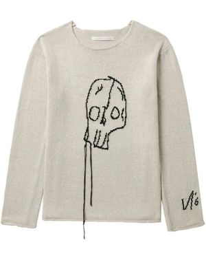 Y's Yohji Yamamoto Maglione Skull - Bianco