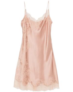 Carine Gilson Vestido De Noche Con Ribete De Encaje - Rosa