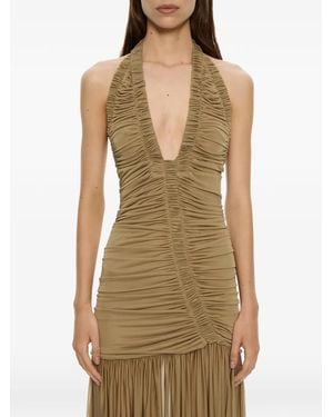 Christopher Esber Orion Ruched Gown Maxi Dress - Green