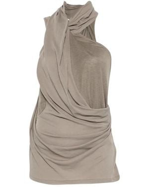 Entire studios Sleeveless Draped-Design Top - Natural