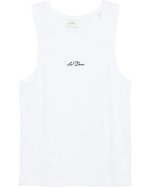 Les Deux Logo-Embroidery Tank Top - White