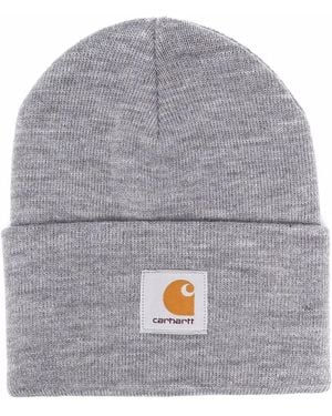 Carhartt Logo Patch Knitted Beanie - Grey