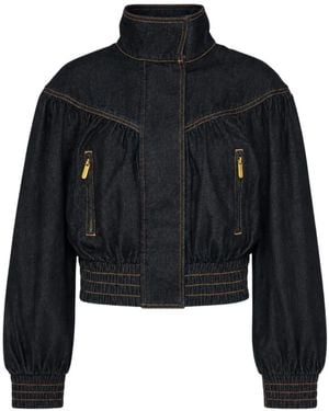 Zimmermann Bow-Detail Denim Jacket - Black
