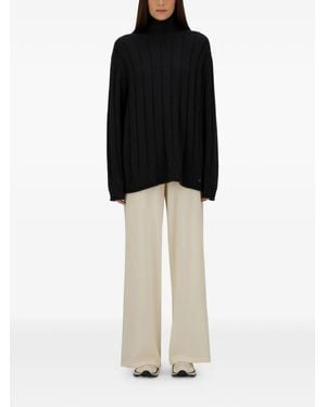 Herno Ribbed High-Neck Jumper - Black