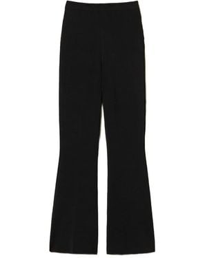 Twinset Flared Knit Trousers - Black