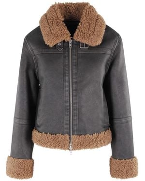 Stand Studio Lorelle Faux-Shearling Jacket - Grey