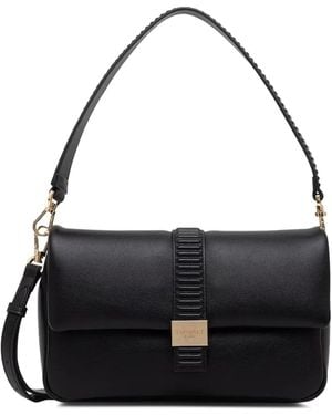Twinset Logo-Plaque Shoulder Bag - Black