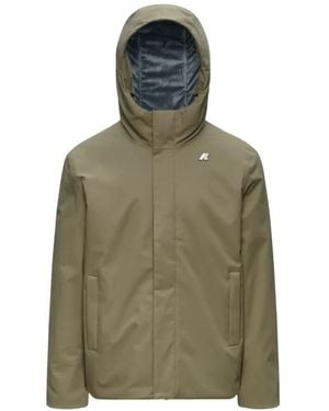 K-Way Jacko Logo-Patch Hooded Jacket - Green