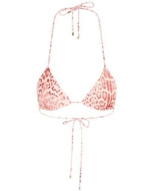 Roberto Cavalli Triangel Bikinitop Met Jaguarprint - Roze