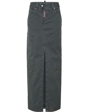 DSquared² Falda Larga Con Costuras En Contraste - Gris