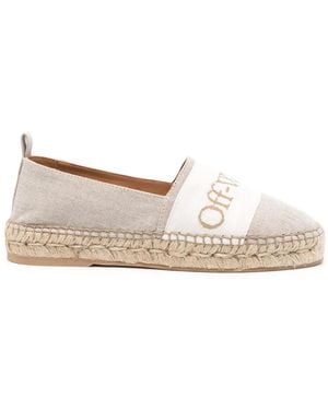Off-White c/o Virgil Abloh Off- C/O Virgil Abloh Bookish Logo-Pattern Canvas Espadrilles - Grey
