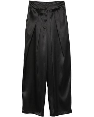 RHIZOME Romanain Taffeta Pleated Pants - Black