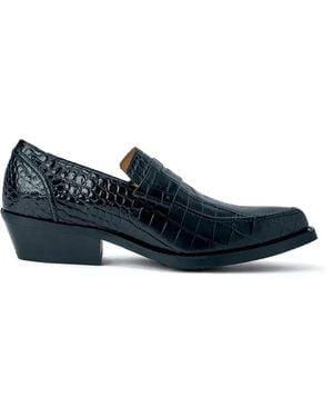 Our Legacy Mocassini Cypher Goffrati Effetto Coccodrillo - Blu